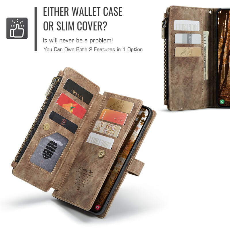 CaseMe Samsung Galaxy S26 Wallet Case with 10 Card Slots, Zipper Pocket & Wireless Charging