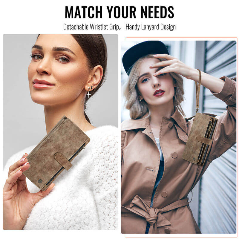 CaseMe Samsung Galaxy S26 Wallet Case with 10 Card Slots, Zipper Pocket & Wireless Charging