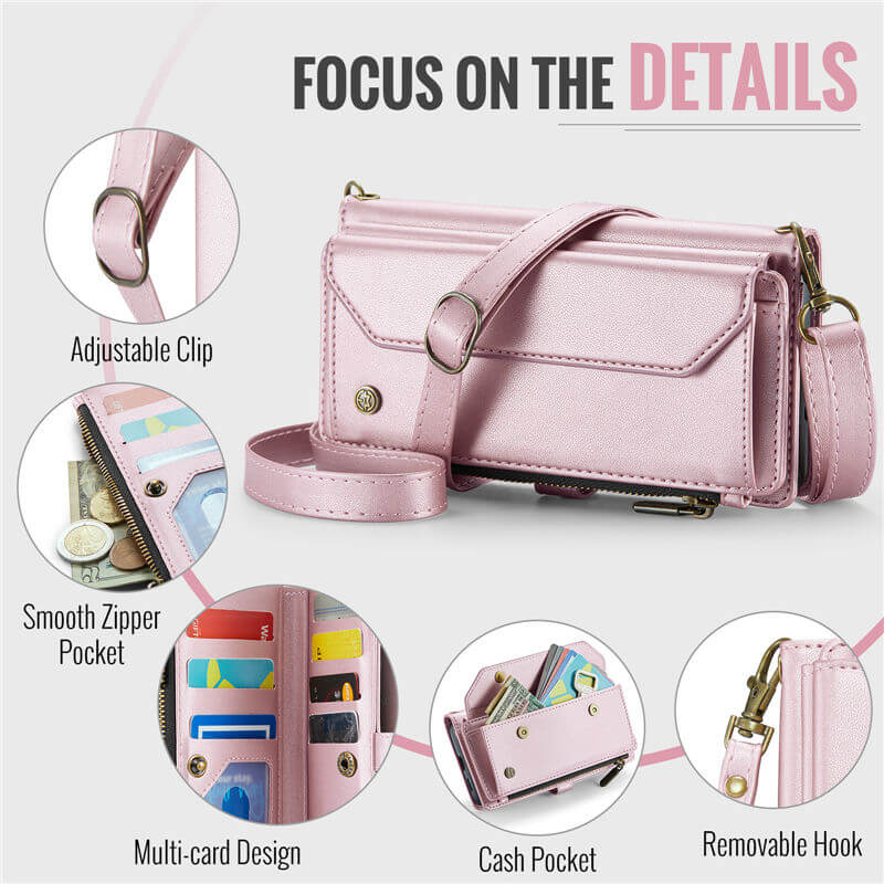 CaseMe Samsung Galaxy S26 RFID Wallet Case with Crossbody Strap