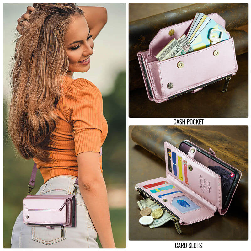 CaseMe Samsung Galaxy S26 RFID Wallet Case with Crossbody Strap