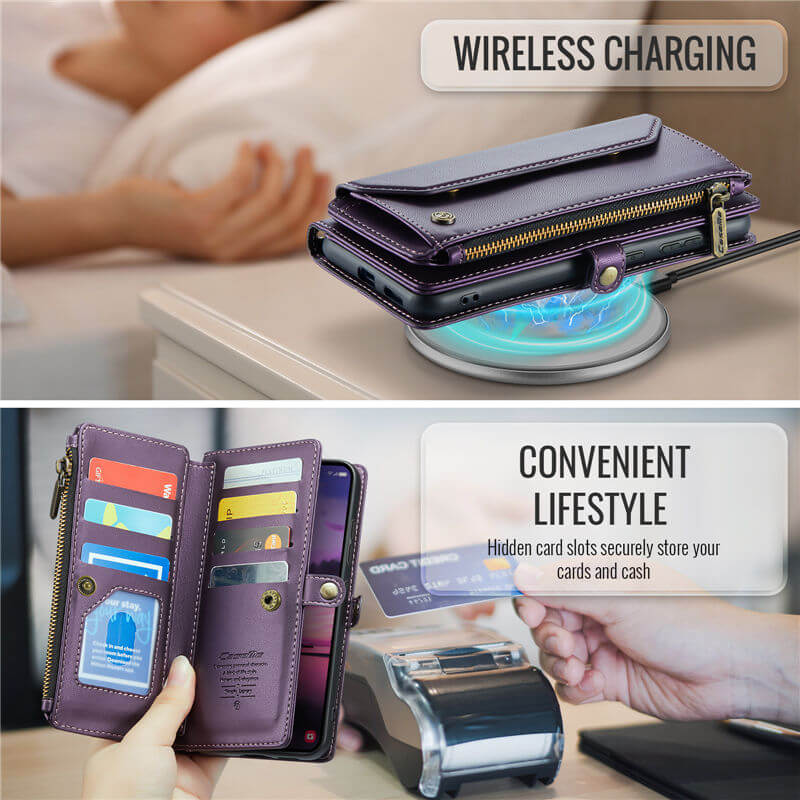 CaseMe Samsung Galaxy S26 RFID Wallet Case with Crossbody Strap