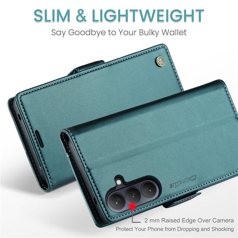 CaseMe Samsung Galaxy S26 RFID Wallet Case with Wireless Charging