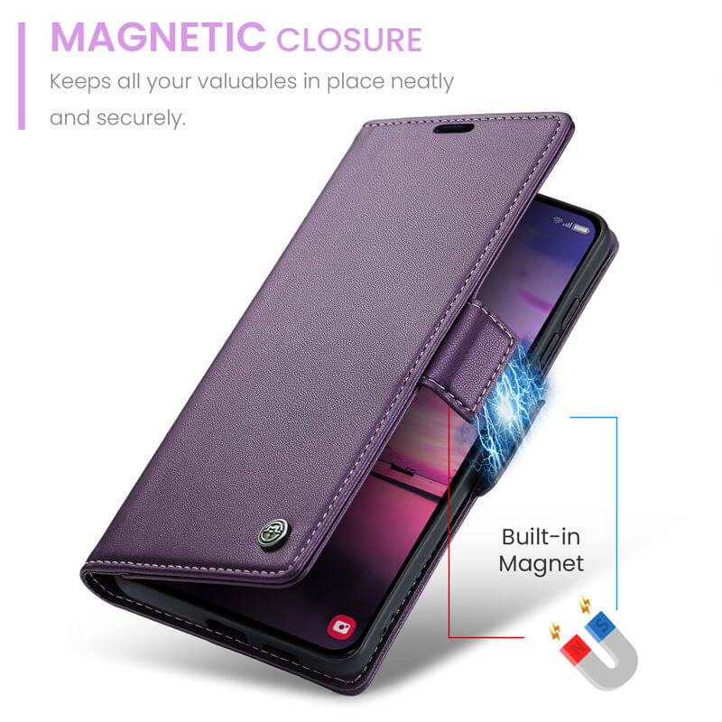 CaseMe Samsung Galaxy S26 RFID Wallet Case with Wireless Charging