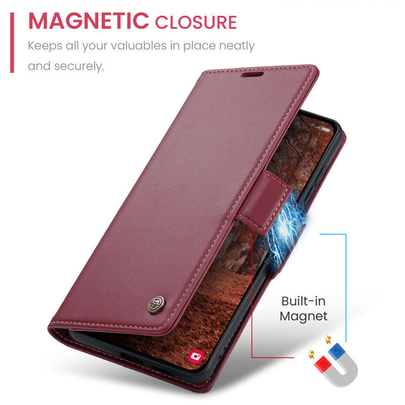 CaseMe Samsung Galaxy S26 RFID Wallet Case with Wireless Charging