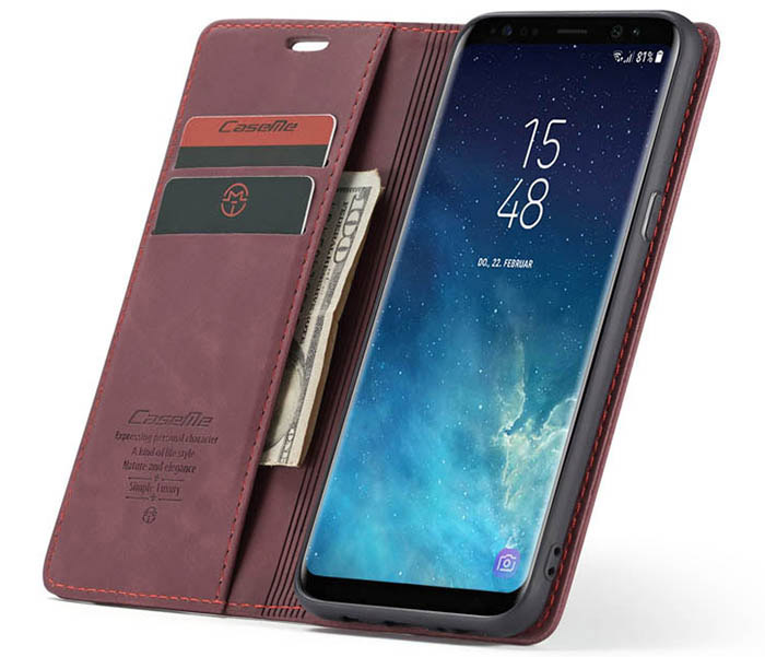 CaseMe Samsung Galaxy S8 Plus Wallet Kickstand Magnetic Flip Leather Case