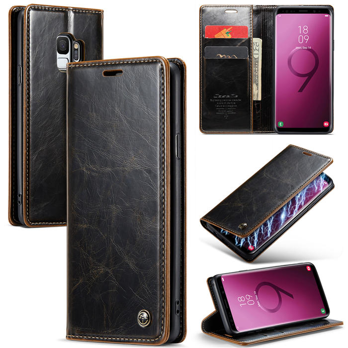 CaseMe Samsung Galaxy S9 Wallet Magnetic Case Coffee