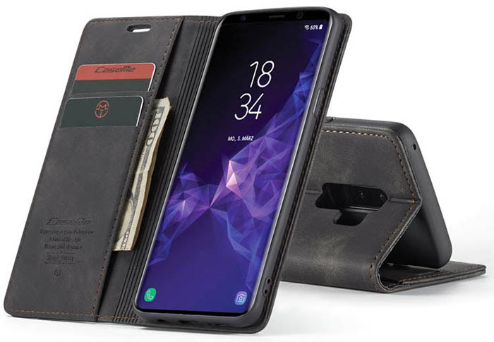 CaseMe Samsung Galaxy S9 Plus Wallet Kickstand Magnetic Flip Leather Case