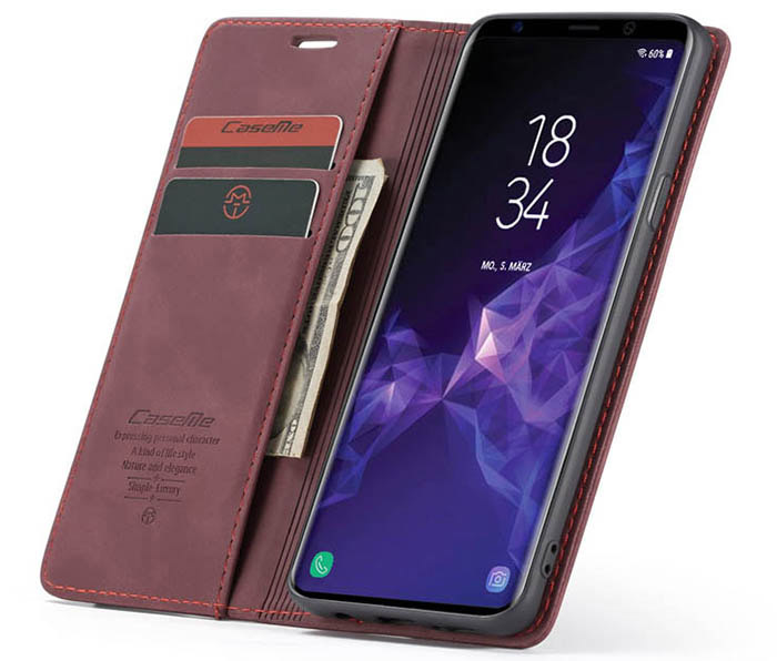 CaseMe Samsung Galaxy S9 Plus Wallet Kickstand Magnetic Flip Leather Case