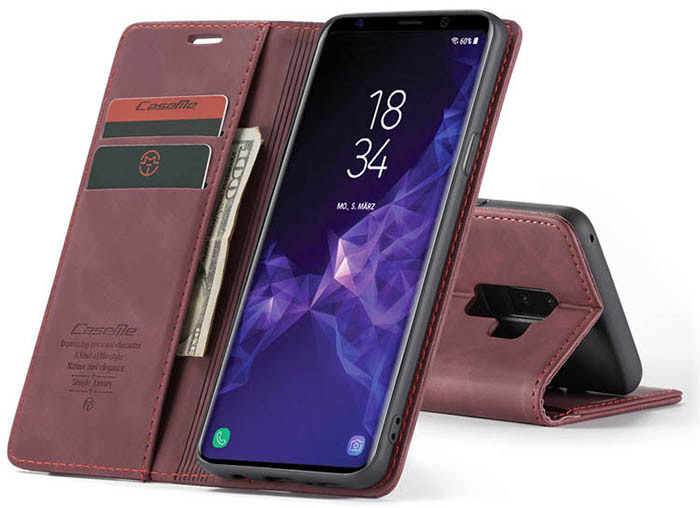 CaseMe Samsung Galaxy S9 Plus Wallet Kickstand Magnetic Flip Leather Case