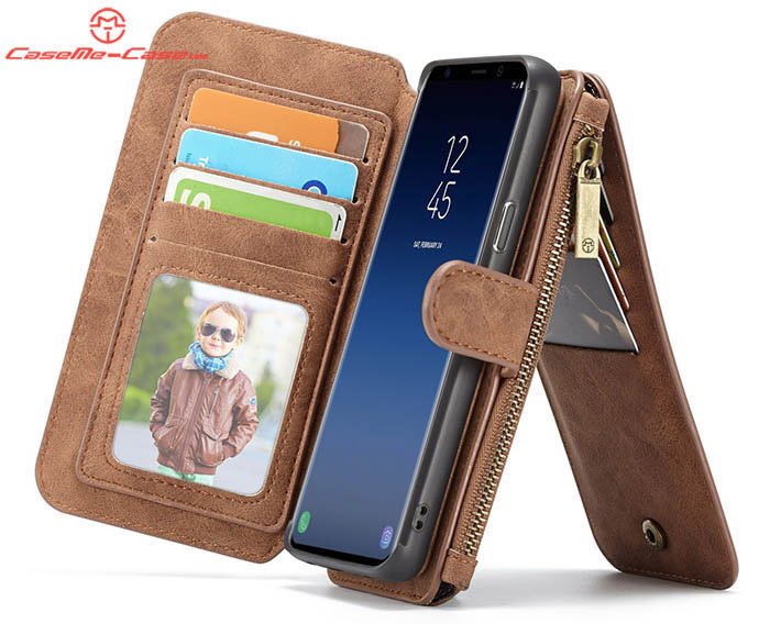 CaseMe Samsung Galaxy S9 Plus Zipper Wallet Detachable Flip Case