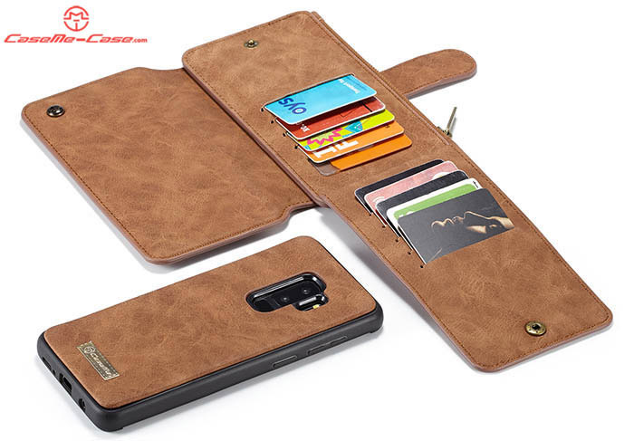 CaseMe Samsung Galaxy S9 Plus Zipper Wallet Detachable Flip Case