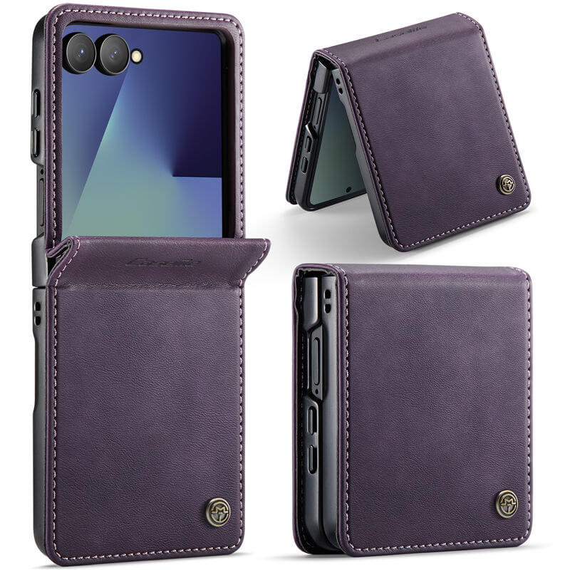 CaseMe Samsung Galaxy Z Flip 8 Vintage Case with Integrated Hinge Protection Purple