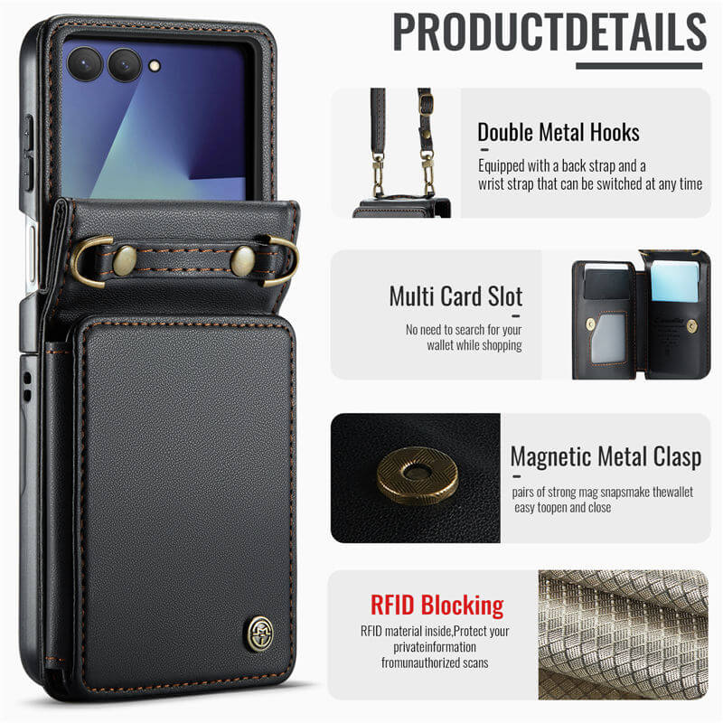 CaseMe Samsung Galaxy Z Flip 8 RFID Blocking Card Holder Case