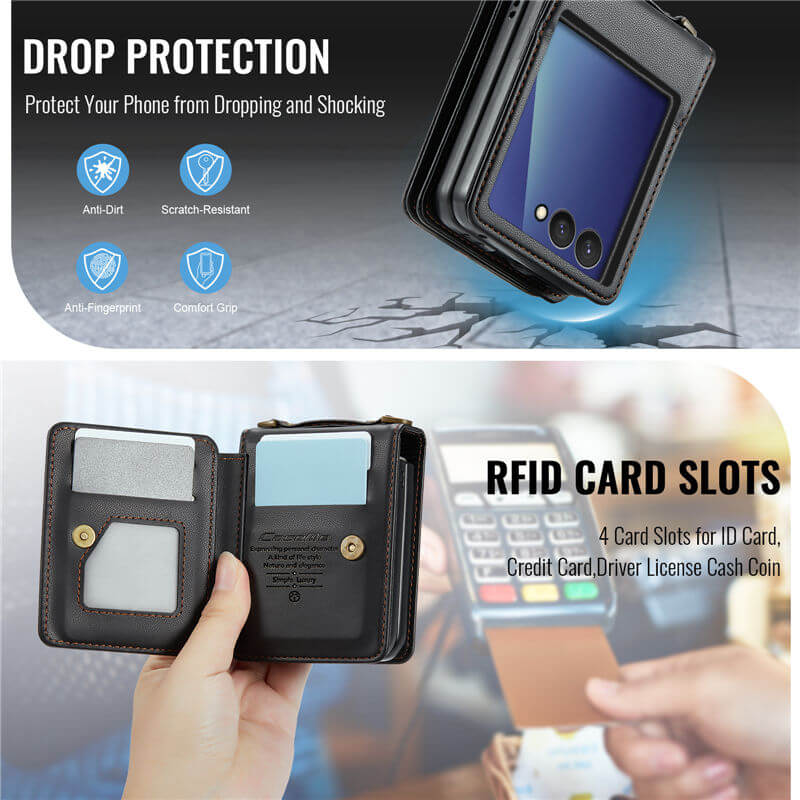 CaseMe Samsung Galaxy Z Flip 8 RFID Blocking Card Holder Case