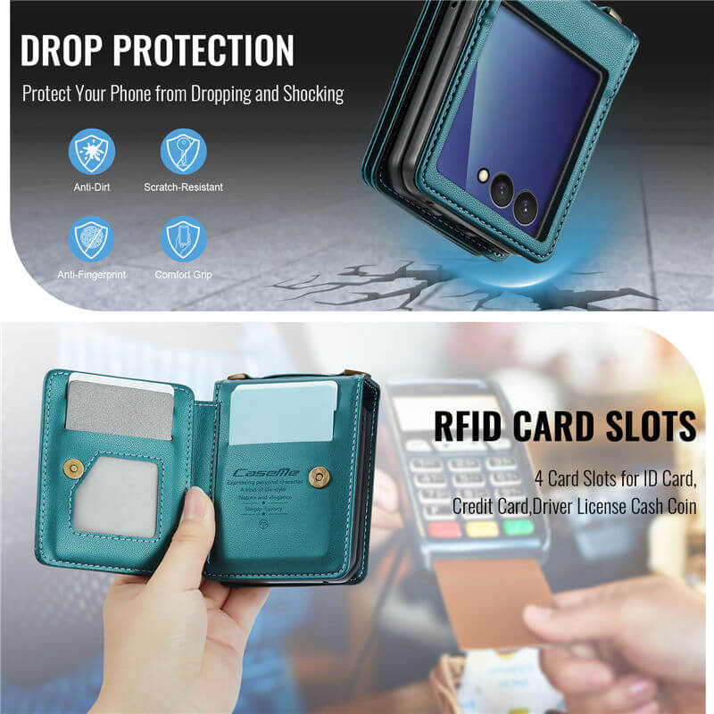 CaseMe Samsung Galaxy Z Flip 8 RFID Blocking Card Holder Case