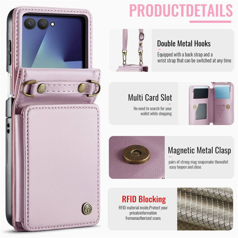 CaseMe Samsung Galaxy Z Flip 8 RFID Blocking Card Holder Case