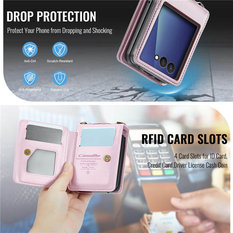 CaseMe Samsung Galaxy Z Flip 8 RFID Blocking Card Holder Case