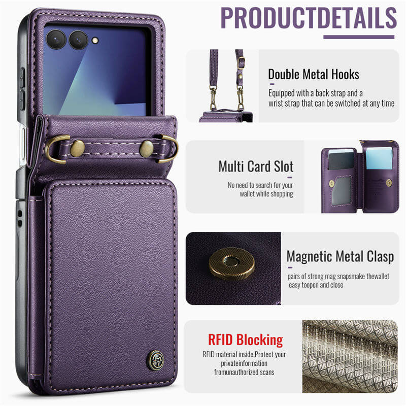 CaseMe Samsung Galaxy Z Flip 8 RFID Blocking Card Holder Case