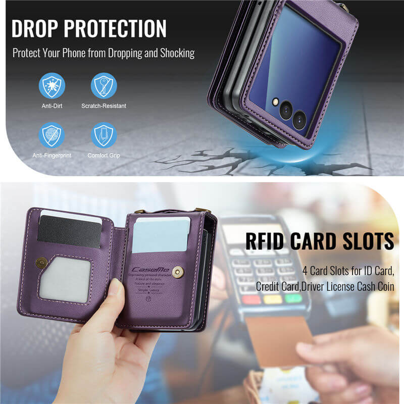 CaseMe Samsung Galaxy Z Flip 8 RFID Blocking Card Holder Case