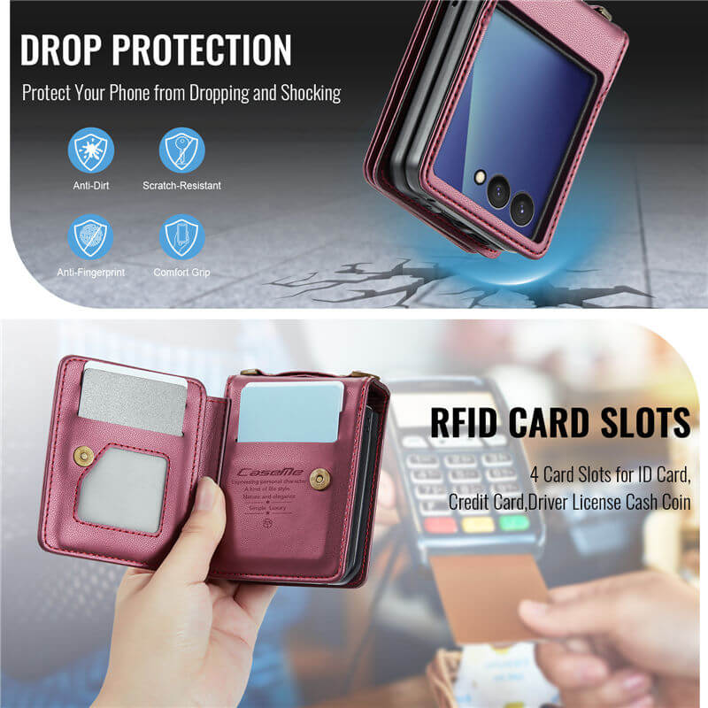CaseMe Samsung Galaxy Z Flip 8 RFID Blocking Card Holder Case