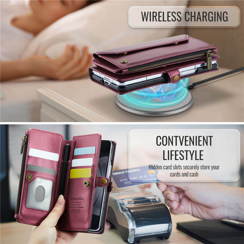 CaseMe Samsung Galaxy Z Fold5 Wallet RFID Blocking Crossbody Phone Case