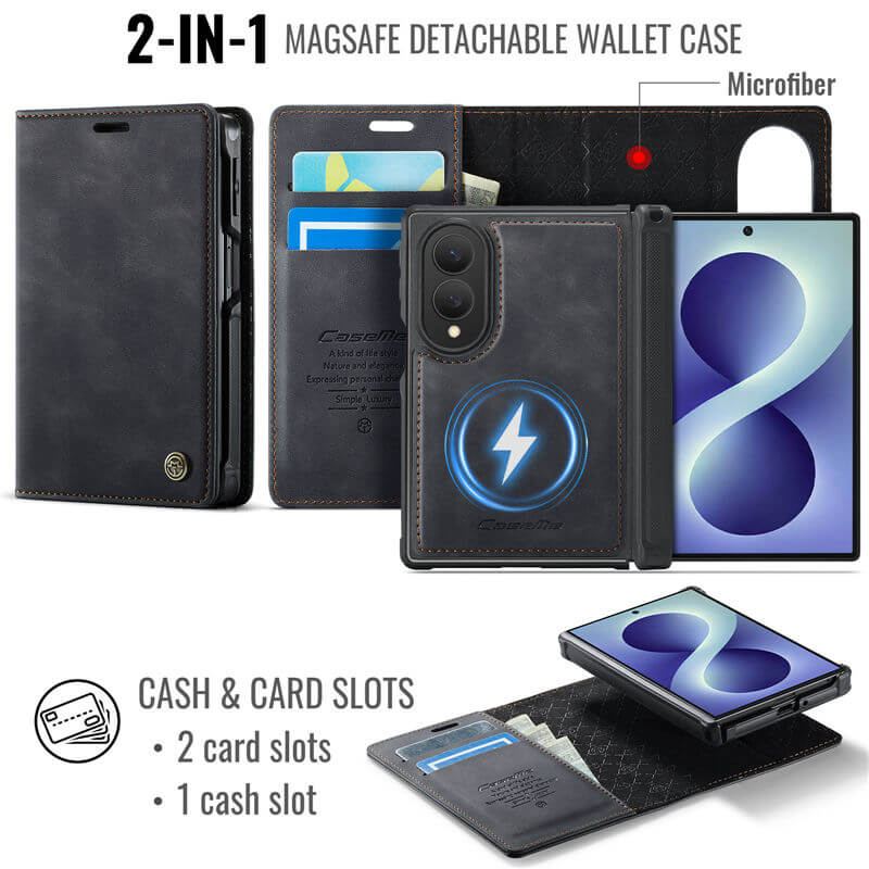 CaseMe Samsung Galaxy Z Fold 8 2-in-1 Magnetic Wallet Case