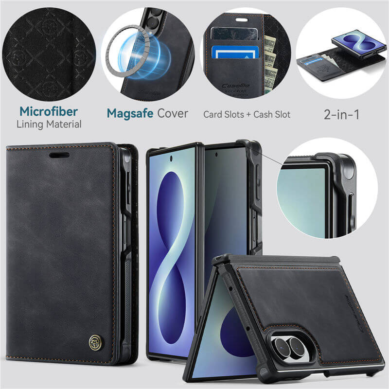 CaseMe Samsung Galaxy Z Fold 8 2-in-1 Magnetic Wallet Case