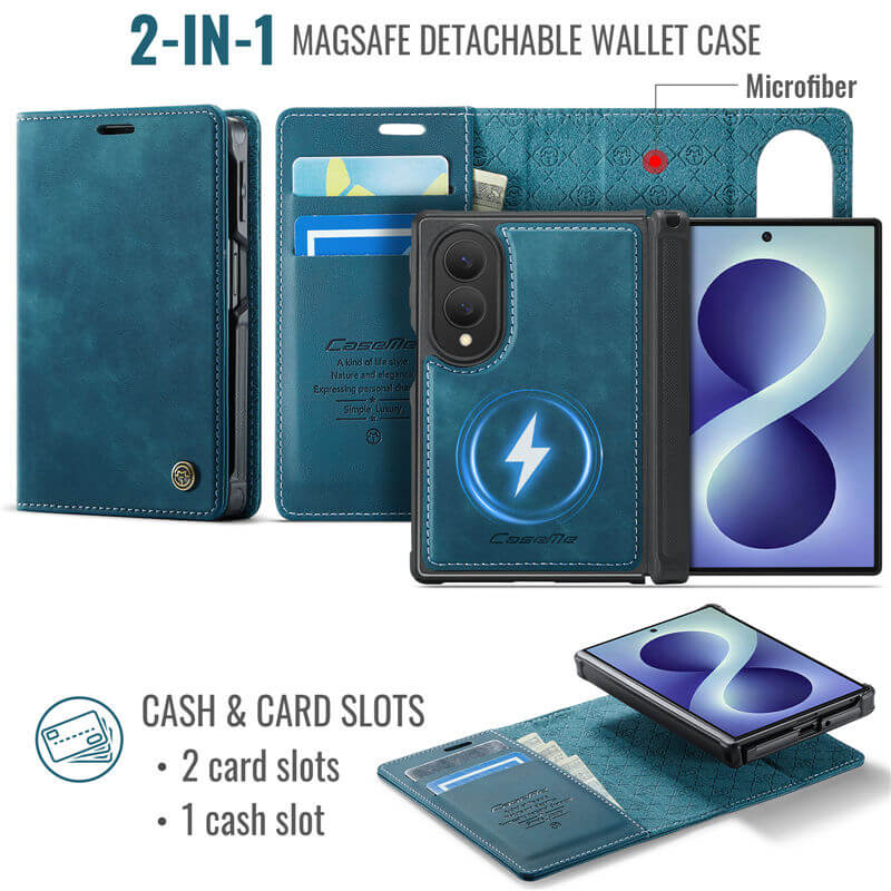 CaseMe Samsung Galaxy Z Fold 8 2-in-1 Magnetic Wallet Case
