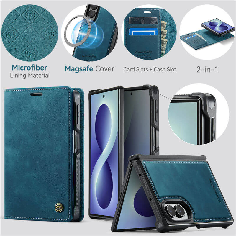 CaseMe Samsung Galaxy Z Fold 8 2-in-1 Magnetic Wallet Case