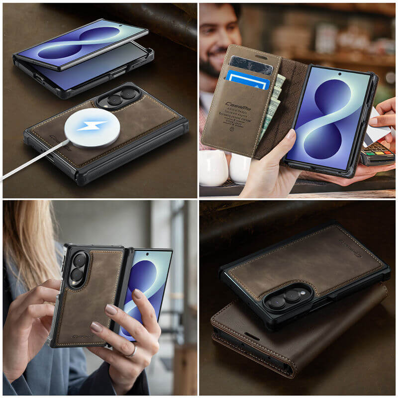 CaseMe Samsung Galaxy Z Fold 8 2-in-1 Magnetic Wallet Case