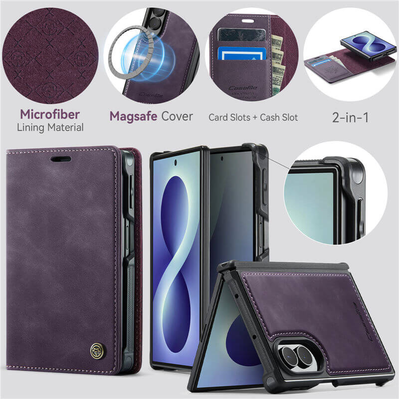 CaseMe Samsung Galaxy Z Fold 8 2-in-1 Magnetic Wallet Case