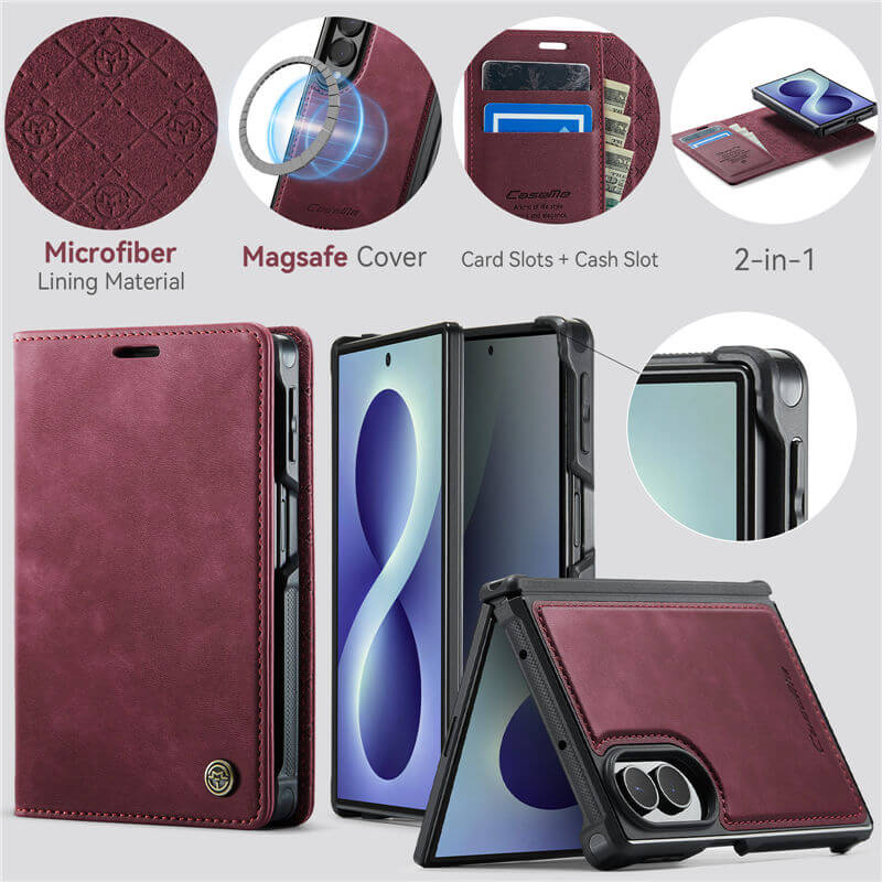 CaseMe Samsung Galaxy Z Fold 8 2-in-1 Magnetic Wallet Case