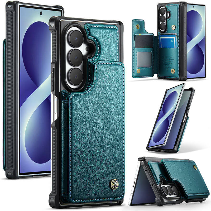 CaseMe Samsung Galaxy Z Fold 8 Ultra RFID Blocking Card Holder Kickstand Case Green