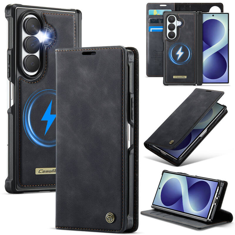 CaseMe Samsung Galaxy Z Fold 8 Ultra 2-in-1 Magnetic Wallet Case – Wireless Charging & RFID Blocking Black