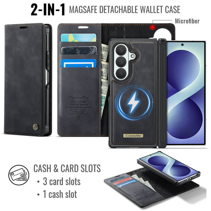 CaseMe Samsung Galaxy Z Fold 8 Ultra 2-in-1 Magnetic Wallet Case