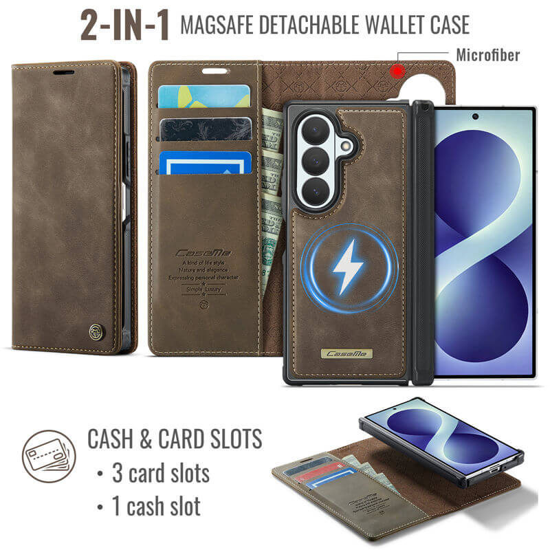 CaseMe Samsung Galaxy Z Fold 8 Ultra 2-in-1 Magnetic Wallet Case