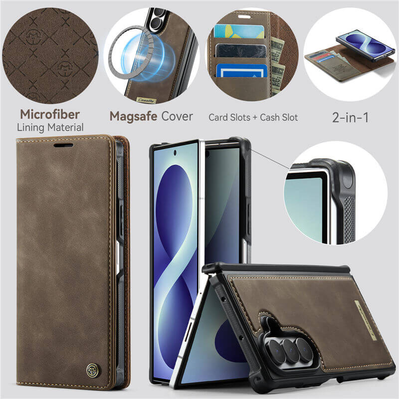 CaseMe Samsung Galaxy Z Fold 8 Ultra 2-in-1 Magnetic Wallet Case