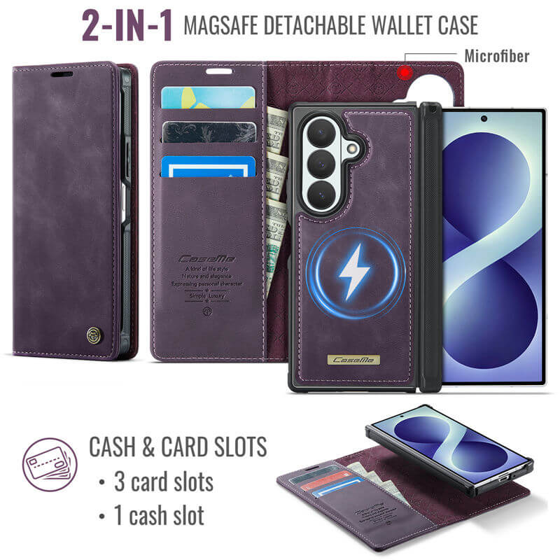 CaseMe Samsung Galaxy Z Fold 8 Ultra 2-in-1 Magnetic Wallet Case