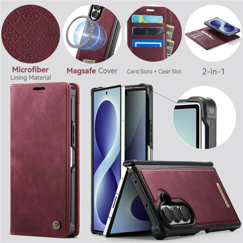 CaseMe Samsung Galaxy Z Fold 8 Ultra 2-in-1 Magnetic Wallet Case