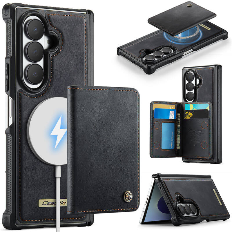 CaseMe Samsung Galaxy Z Fold 8 Ultra 2-in-1 Magnetic Wallet Case with RFID Blocking & Wireless Charging Black