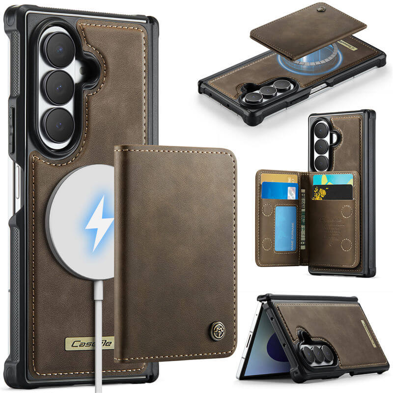 CaseMe Samsung Galaxy Z Fold 8 Ultra 2-in-1 Magnetic Wallet Case with RFID Blocking & Wireless Charging Coffee
