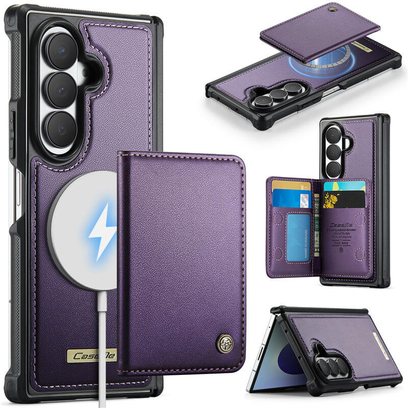 CaseMe Samsung Galaxy Z Fold 8 Ultra 2-in-1 Magnetic Wallet Case with RFID Blocking & Wireless Charging Purple