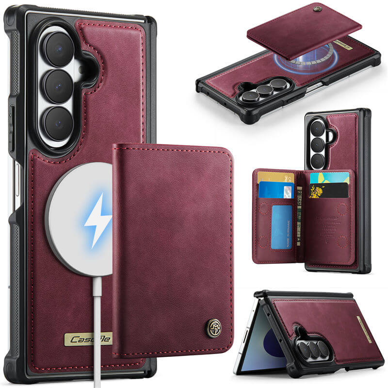 CaseMe Samsung Galaxy Z Fold 8 Ultra 2-in-1 Magnetic Wallet Case with RFID Blocking & Wireless Charging Red