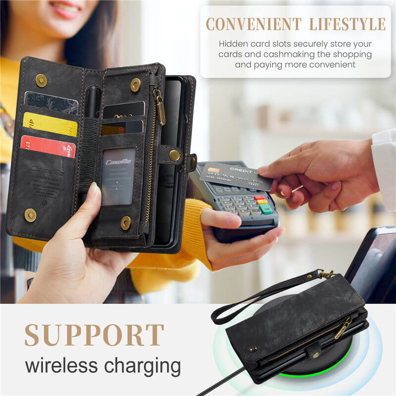 CaseMe Samsung Galaxy Z Fold7 Wallet Case with Wrist Strap