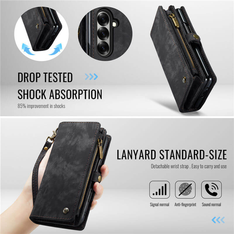 CaseMe Samsung Galaxy Z Fold7 Wallet Case with Wrist Strap