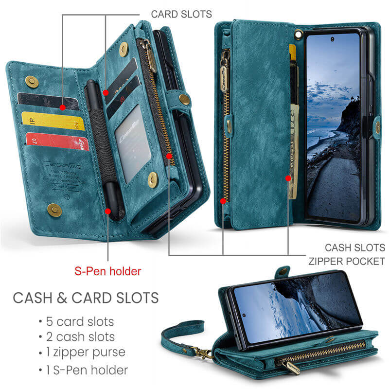 CaseMe Samsung Galaxy Z Fold7 Wallet Case with Wrist Strap