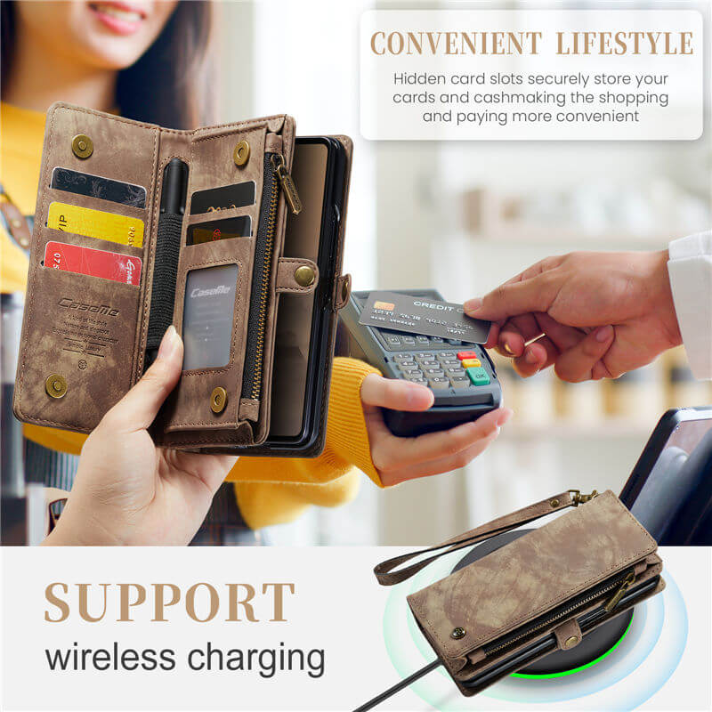 CaseMe Samsung Galaxy Z Fold7 Wallet Case with Wrist Strap