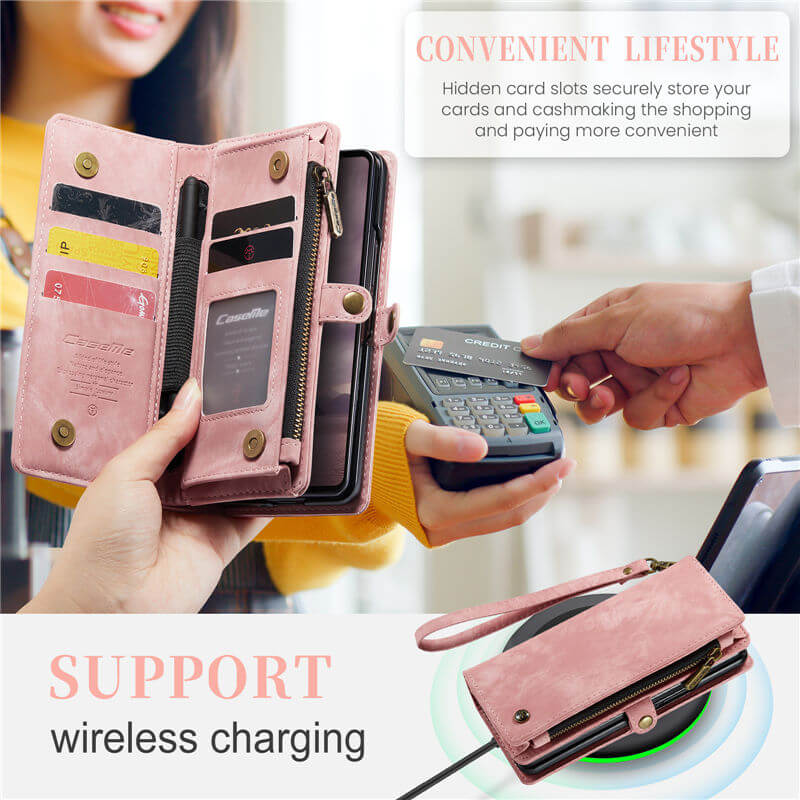 CaseMe Samsung Galaxy Z Fold7 Wallet Case with Wrist Strap