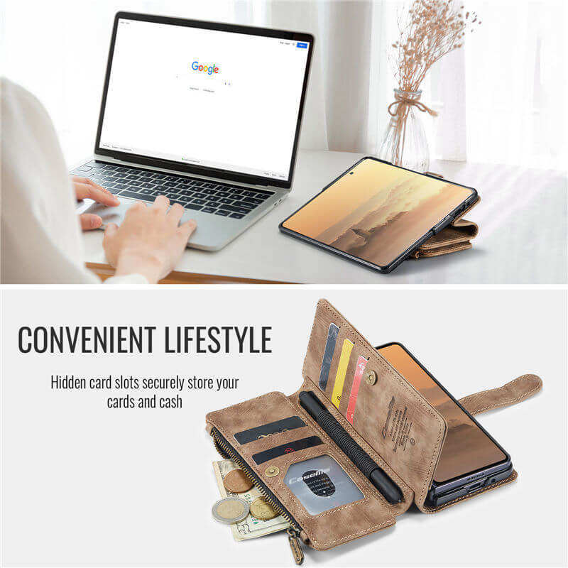 CaseMe Samsung Galaxy Z Fold7 Wallet Case with Wrist Strap
