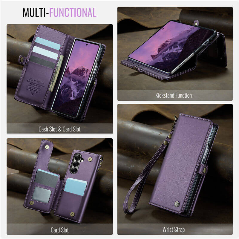 CaseMe Samsung Galaxy Z Fold7 Wallet RFID Blocking Kickstand Case
